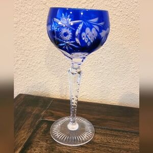 Vintage Nachtmann Crystal Handblown Colored Wine Glass
